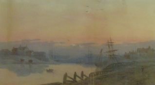 G.B. HALL (Nineteenth/Twentieth Century) PAIR OF WATERCOLOUR DRAWINGS Riverscapes at dusk, '
