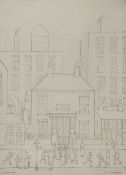 •L. S. LOWRY (1887 - 1976) SET OF FOUR UNSIGNED LIMITED EDITION PRINTS OF PENCIL DRAWINGS 'Outside