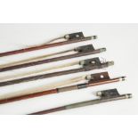 UNBRANDED 20th CENTURY VIOLIN BOW and FOUR OTHERS, mainly distressed (5)