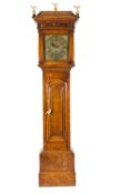 LATE EIGHTEENTH CENTURY OAK LONGCASE CLOCK, SIGNED RICH RICHARDSON, the 12" brass dial wit slender