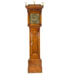 LATE EIGHTEENTH CENTURY OAK LONGCASE CLOCK, SIGNED RICH RICHARDSON, the 12" brass dial wit slender