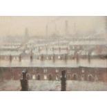 MARC GRIMSHAW PASTEL DRAWING 'Terraced Houses'