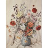 PHYLLIS J. HIBBERT WATERCOLOUR DRAWING Still life - Flowers in a vase Signed 29" x 21 1/2" (73.7cm x
