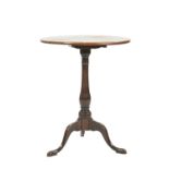 GEORGIAN MAHOGANY TRIPOD OCCASIONAL TABLE, the circular, shape top above a slender base shaped