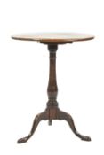 GEORGIAN MAHOGANY TRIPOD OCCASIONAL TABLE, the circular, shape top above a slender base shaped