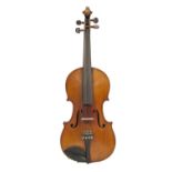 LATE 19th/EARLY 20th CENTURY FRENCH VIOLIN LABELLED A. SALVATOR also with initials for J T Lamy,