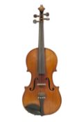 LATE 19th/EARLY 20th CENTURY FRENCH VIOLIN LABELLED A. SALVATOR also with initials for J T Lamy,