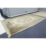 GOOD QUALITY EMBOSSED WASHED CHINESE CARPET OF AUBUSSON DESIGN with large centre floral oblong panel