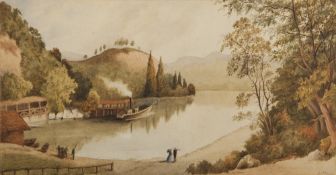 M.J. BRIAN (LATE 19TH CENTURY/EARLY 20TH CENTURY) WATERCOLOURS 'The Boat House - Loch Katrin',