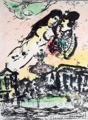 MARC CHAGALL (1887-1985) LITHOGRAPH IN COLOURS 'The Lovers Heaven' From the Andre Sauret Editeur,