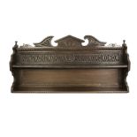 SET OF LATE NINETEENTH/EARLY TWENTIETH CENTURY CARVED OAK MURAL SHELVES, of two tiers and with