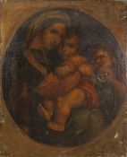 AFTER RAPHAEL, (Nineteenth Century) OIL PAINTING ON CANVAS 'Madonna Della Sedia' 27" x 24" (68.6cm x