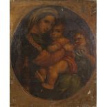 AFTER RAPHAEL, (Nineteenth Century) OIL PAINTING ON CANVAS 'Madonna Della Sedia' 27" x 24" (68.6cm x