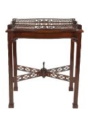 MODERN CHIPPENDALE STYLE MAHOGANY STAINED TRAY TOP OCCASIONAL TABLE, of serpentine outline, the