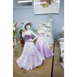 NAO FIGURE, WOMAN HOLDING A DOG, ANOTHER WOMAN WITH FLOWER BASKET, DITTO FIGURE OF A GOOSE, TWO