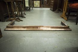 ARTS AND CRAFTS PLANISHED COPPER AND BRASS KERB FENDER, 53 1/2" X 15"