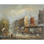 CAROLINE BURNETT (XIX-XX) OIL ON CANVAS A Parisienne scene Signed lower right 19 1/2" x 29 1/2" (