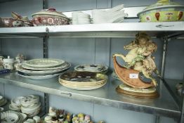 CERAMIC RACK PLATES VARIOUS, AND OTHER DOMESTIC CERAMICS, RESIN GROUP