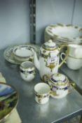 SIX PIECE NORITAKE PORCELAIN PART COFFEE SERVICE, INCLUDING; COFFEE POT, SUCRIER AND COVER AND CREAM