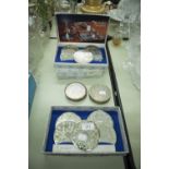 A SET OF EIGHT CAVALIER SILVER PLATE MATS AND TWELVE MATCHING COASTERS