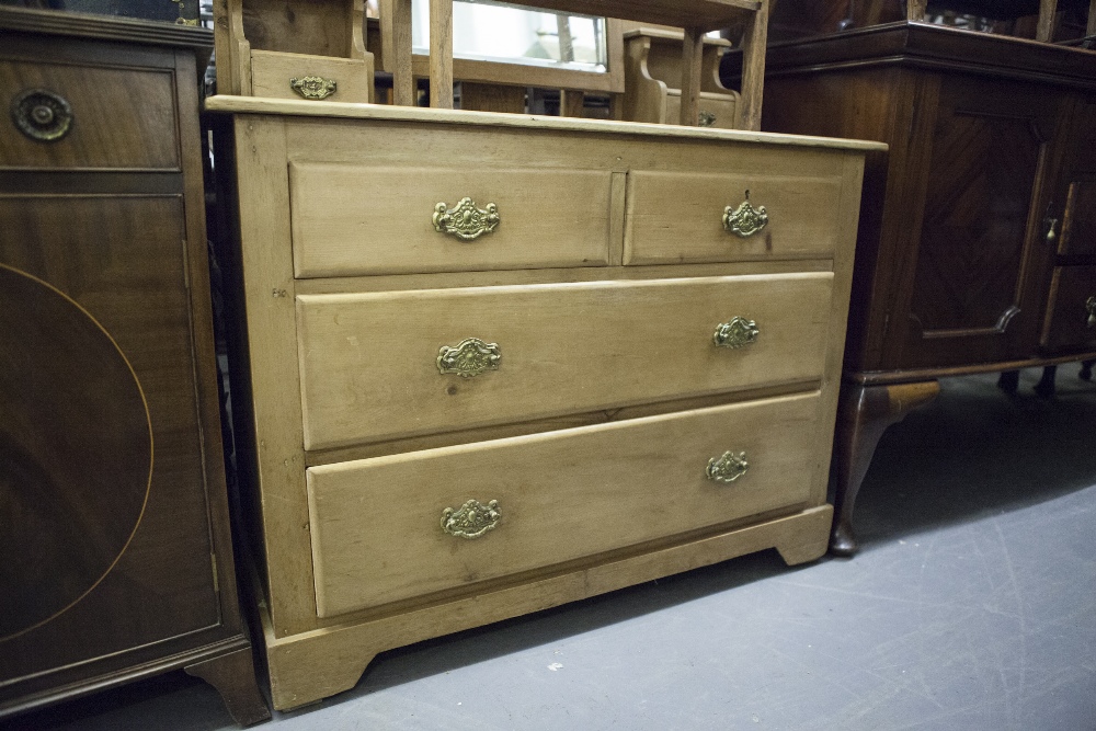 VICTORIAN PINE DRESSING CHEST WITH RECTANGULAR SWING MIRROR