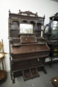 A LATE NINETEENTH CENTURY STAINED BEECHWOOD CASED CRANE AND SONS, LIVERPOOL HARMONIUM