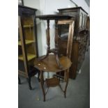 LATE VICTORIAN WALNUT OCCASIONAL TABLE with shaped circular top and ANOTHER WITH OCTAGONAL TOP AND