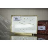 IM HOF GILT METAL RECTANGULAR DESK CLOCK