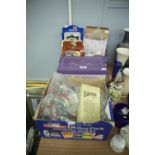 BAYKO BUILDING SET PIECES, QUANTITY OF BOXED 'LADIES DAY' DECORATIVE SHOES AND FIVE BOXED DIE CAST