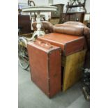 TWO GOOD QUALITY SAMSONITE LEATHER SUITCASES