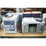 AIWA DVD STEREO SYSTEM XRDV120 WITH PAIR OF SPEAKERS AND OPERATING INSTRUCTIONS, TOGETHER WITH AN