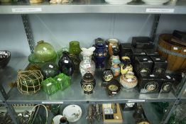 EIGHT BOXED CHOKIN VASES, OTHER VASES VARIOUS AND COLOURED GLASSWARES