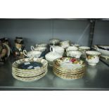 SIX ROYAL ALBERT 'OLD COUNTRY ROSES' TEA CUPS AND SAUCERS, MINTON JUG AND SUCRIER