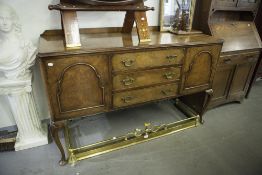 A WALNUTWOOD QUEEN ANNE STYLE SIDEBOARD AND A MATCHING SIDE TABLE