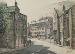 DAVID FORD ARTIST SIGNED COLOUR PRINT Lancashire street scene, circa 1985 Signed 10 1/4" x 14" (26cm