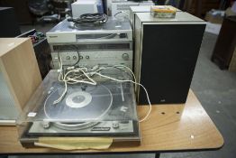 PANASONIC HIFI SYSTEM WITH TAPE PLAYER AND RECORDING FACILITY, TOGETHER WITH PAIR OF SPEAKERS