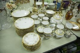 A WEIMAR DINNER SERVICE FOR FOUR PERSONS, WHITE GROUND WITH GILT DETAIL AND SIMILAR EXAMPLES