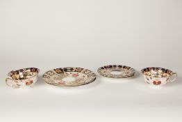 TWO POINTONS, DERBY STYLE JAPAN PATTERN CHINA TRIOS, printed marks (6) (one teacup a.f.)