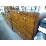 A LATE NINETEENTH CENTURY INLAID MAHOGANY CHEST OF DRAWERS, TWO SHORT OVER THREE LONG DRAWERS