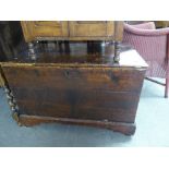 VICTORIAN STAINED PINE DOWER CHEST WITH LOCK