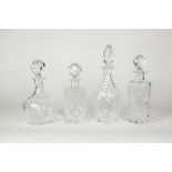 FOUR ROYAL DOULTON CUT GLASS DECANTERS AND STOPPERS, TOGETHER WITH A MATCHED PART SERVICE OF ROYAL