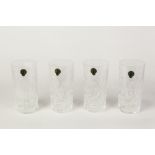 SET OF FOUR WATERFORD CUT GLASS 'COLLEEN' 12oz HIGH BALL TUMBLERS, 5 1/2" (14cm) high, in original