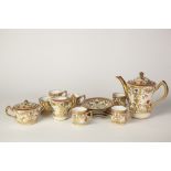 1930's JAPANESE MEITO CHINA NORITAKE TYPE 17 PIECE COFFEE SERVICE richly gilded with enamelled