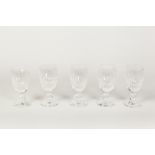 SET OF FIVE WATERFORD CUT GLASS 'COLLEEN' SHERRY GLASSES, 4 1/4" (10.8cm) high (5)