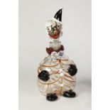 MURANO COLOURED GLASS CLOWN PATTERN DECANTER AND STOPPER, 11 3/4" (29.9CM) HIGH