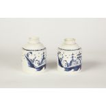 PAIR OF LATE EIGHTEENTH CENTURY/EARLY NINETEENTH CENTURY ENGLISH BLUE AND WHITE PEARLWARE POTTERY