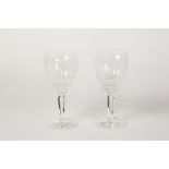 PAIR OF WATERFORD CUT GLASS 'COLLEEN' WINE GLASSES, 7" (17.8m) high (2)