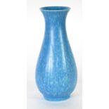 PILKINGTONS ROYAL LANCASTRIAN POTTERY VASE of footed baluster form with waisted neck, crystalline