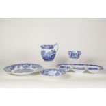 SEVENTY EIGHT PIECE SPODE 'ITALIAN' BLUE AND WHITE POTTERY PART DINNER AND TEA SERVICE, including;