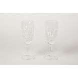 PAIR OF WATERFORD CUT GLASS 'COLLEEN' CHAMPAGNE FLUTES, 7 1/4" (18.4cm) high (2)